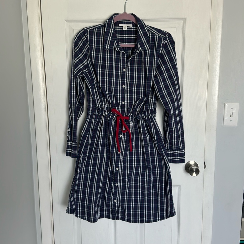 1901 Blue, White and Red Shirt Dress- Medium-Excellent Condition